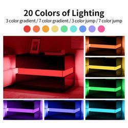 LED Nightstand with Modern Colorful LED and Glossy Drawers