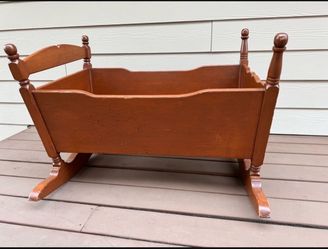 Large vintage wood cradle