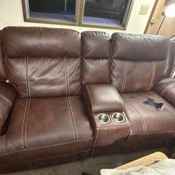 Used reclining couch with working charging outlet and usb