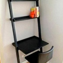 Crate&Barrel Solid Hardwood Sloane Sawyer Leaning Ladder Bookshelf/Display/Desk Wall Unit - Crate & Barrel Crate and Barrel