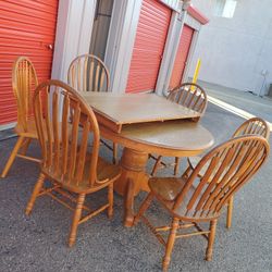 Solid Wood Dining Table And 6 Chairs 