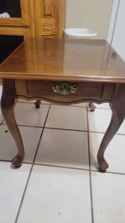 Set of wooden end tables