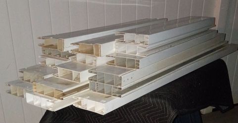 White vinyl fence scraps leftover