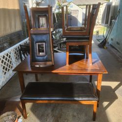 Four Chair One Bench Table Set