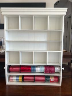 Craft Pottery Barn Wood Organizer with Ribbon Rod