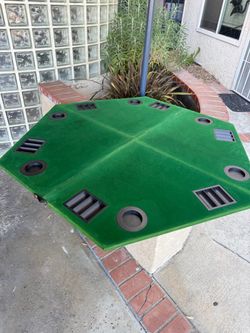 Folding Poker Table Top Green Felt