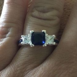 Sapphire Ring 925 Size 6, 7 Or 8