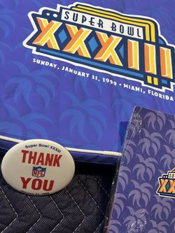Official Super Bowl XXXIII Sponsor Stadium Seat Cushion January 31, 1999 – Miami, Florida  Original Sprint-issued NFL Super Bowl XXXIII stadium seat c