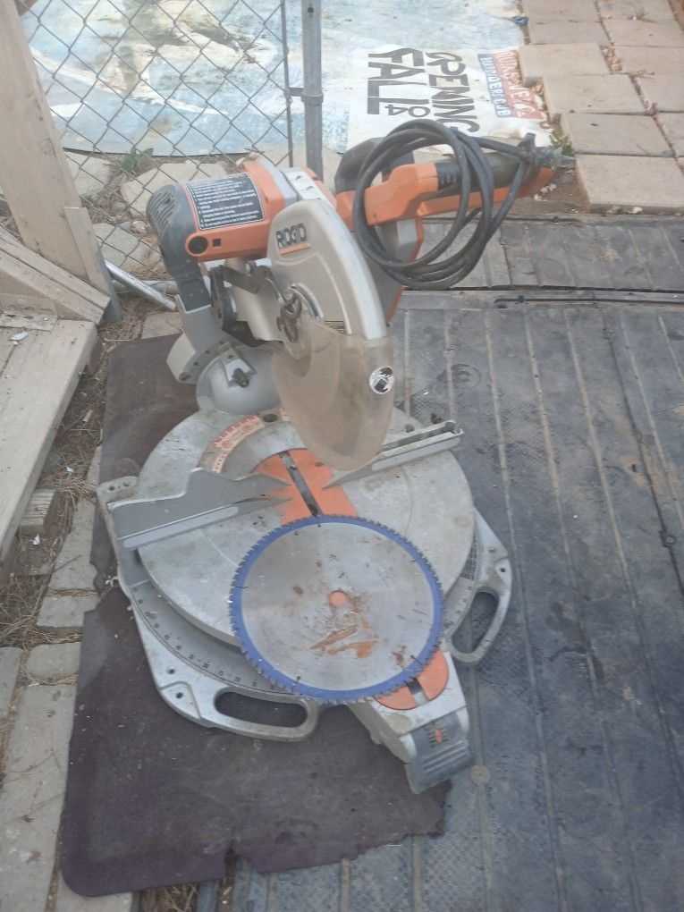 Ridgid Chop Saw With Sliding Features Angel Cutting