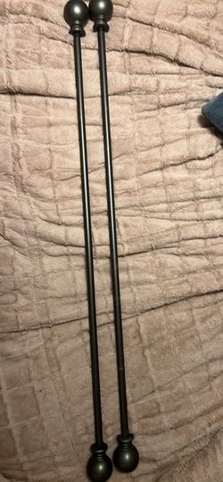 43”-82”/83” Pair of Gray Curtain Rods