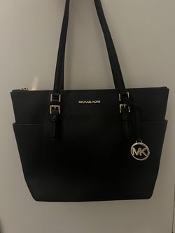 Michael Kors Saffiano Leather Tote — Black/Gold