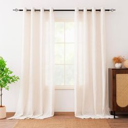 2 PANELS NEW Linen Curtains 54Wx108L