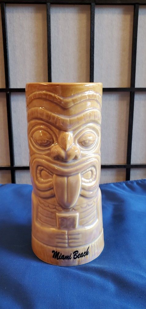 CHIKI TIKI MIAMI BEACH CUP GLASS TROPICAL SUMMER