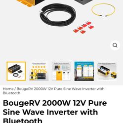 BougeRV 2000W 12V Pure Sine Wave Inverter with Bluetooth
