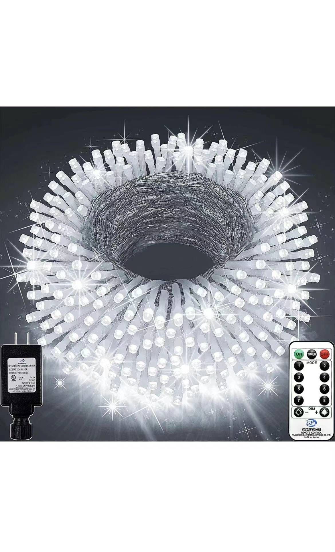 403ft 1000 LED String Lights Outdoor Christmas Lights 8 Modes & Timer Fairy Light Plug in Waterproof LED String Lights for Xmas Yard Tree Wedding Part