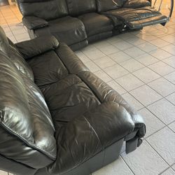 Leather Electric Recliner Sofa Set 