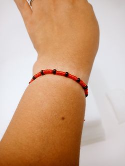 Red Bracelet Rosary Denario protection