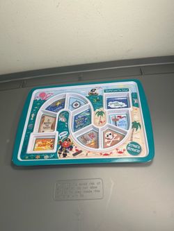 Kids Pirate Divided Dinner Plate Tray Nautical Ocean Treasure Design