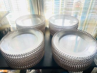 Vintage beaded charger plates