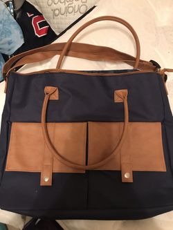 Blue navy tote bag