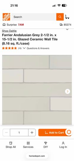 Daltile  Farrier Andalusian Grey 2-1/2 in. x 15-1/2 in. Glazed Ceramic Wall Tile (8.16 sq. ft./case)