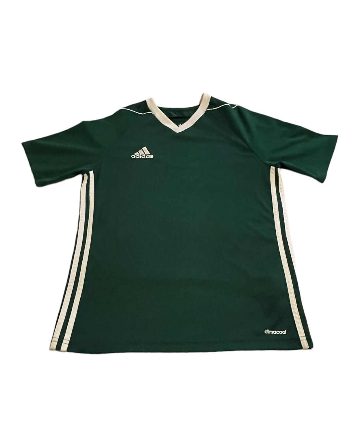 Adidas climacool athletic T-shirt youth size large dark green sports jersey