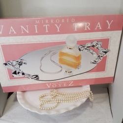 Vintage Oval Mirrored Vanity Tray