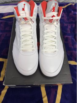 Air Jordan 5 Fire Red Silver Tounge