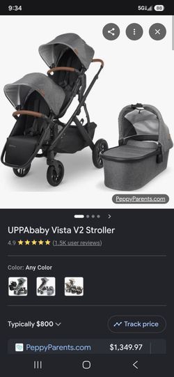 Uppa Baby Vista V2 stroller with accessories