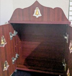 New Wooden sturdy Pooja Mandir with Brass Bells – Traditional Home Temple