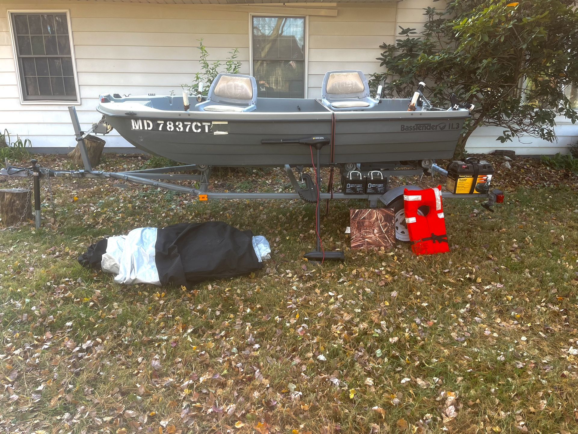 BASS JON BOAT & TRAILER WITH MOTOR