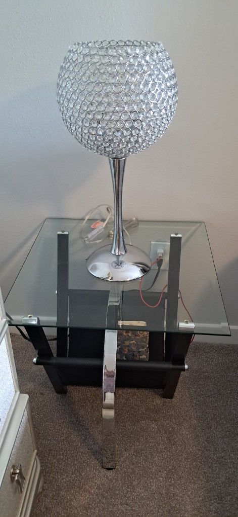 Glass End tables WITH Lamps