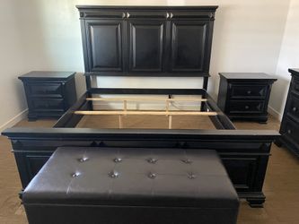 King Bed Set King Bed Frame, Dresser, 2 Night Stands And Bench