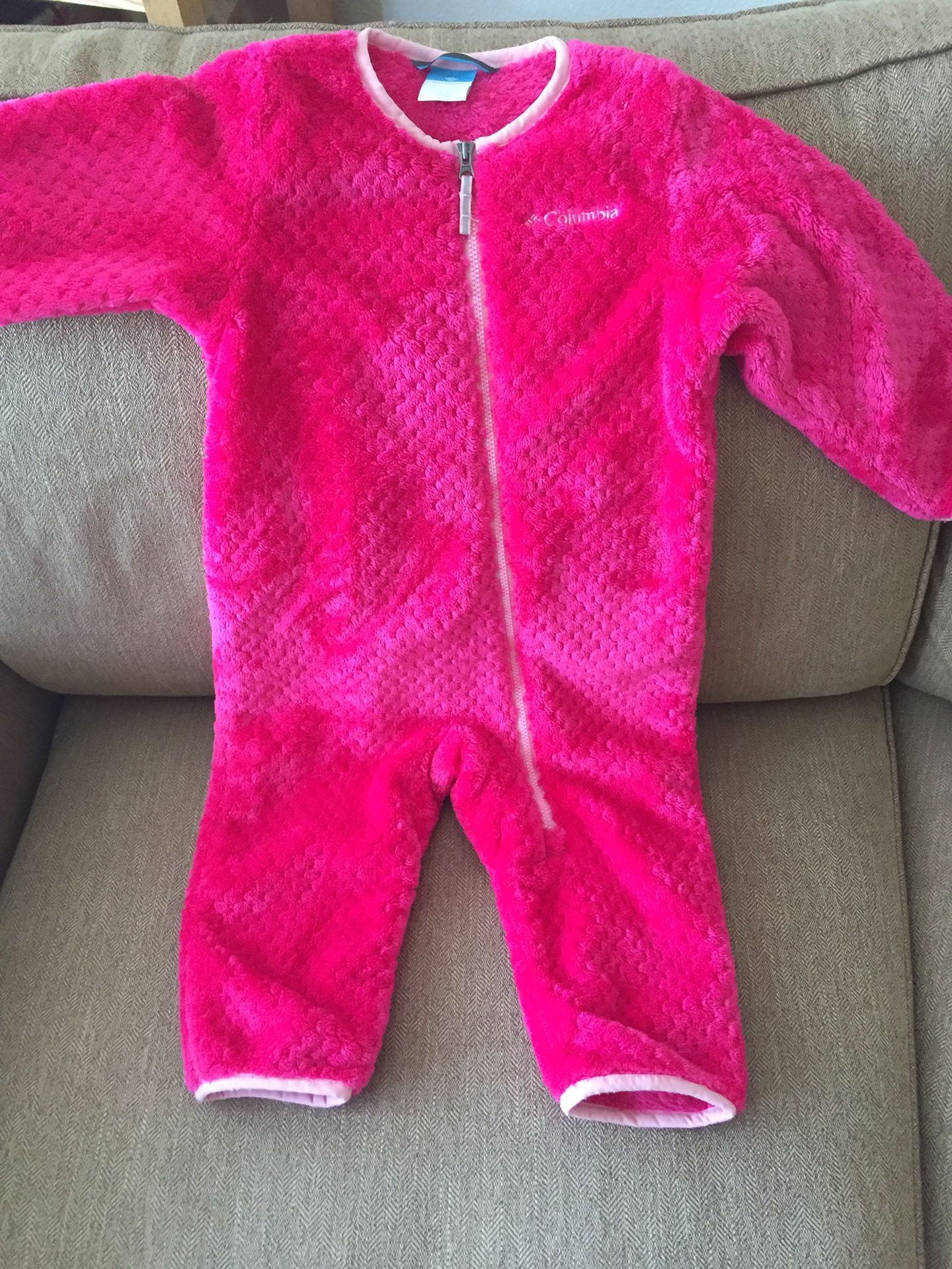 Columbia pink fleece sleeper suit