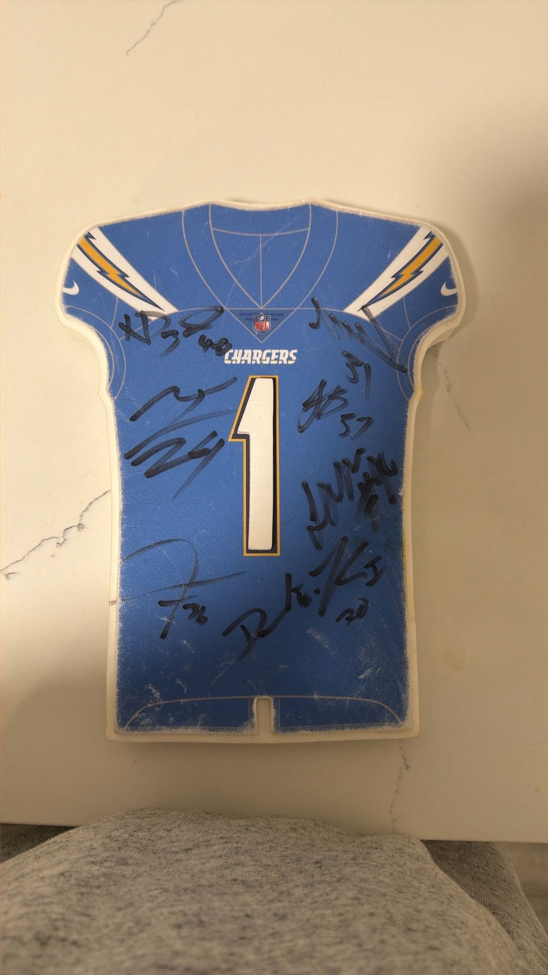 Signed Foam LA Chargers Souvenir