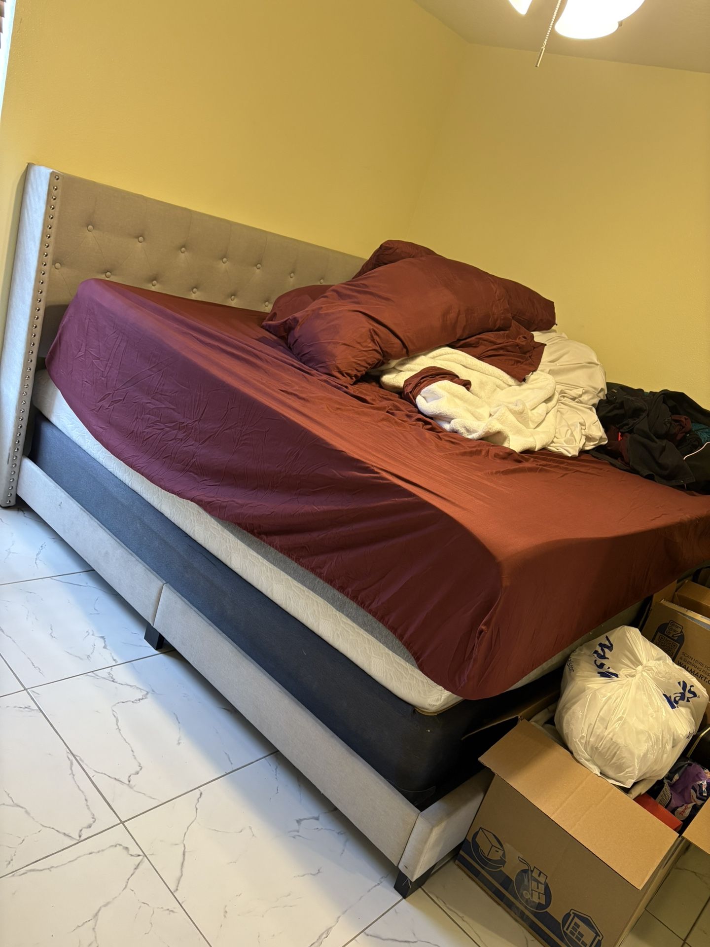 KING TUFFED BED FRAME * MOVING SALE*