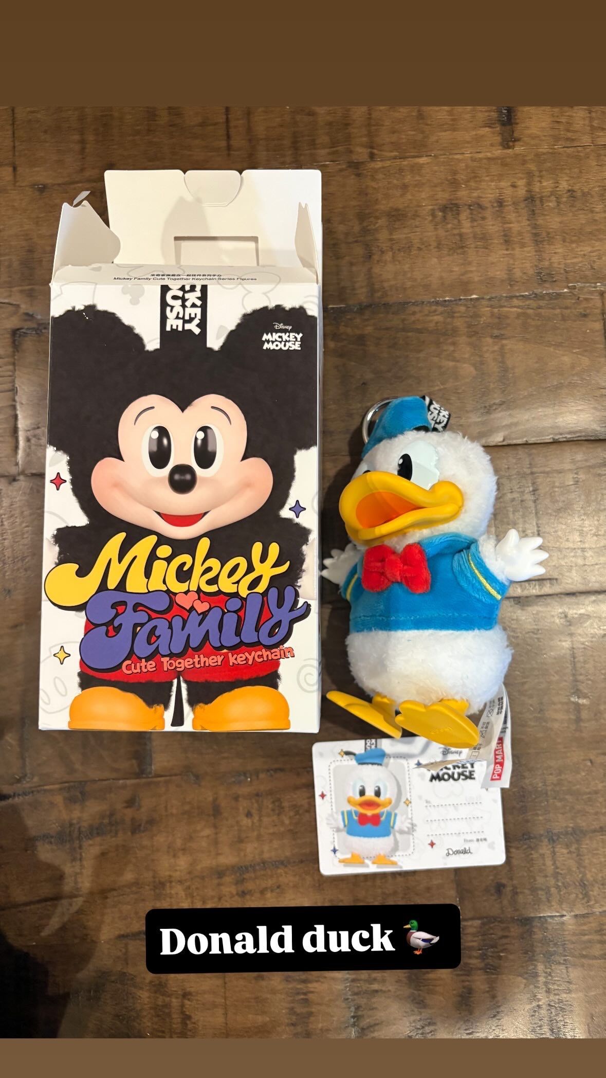 Pop Mart Labubu Disney Mickey Family Together Series Donald Plush Keychain