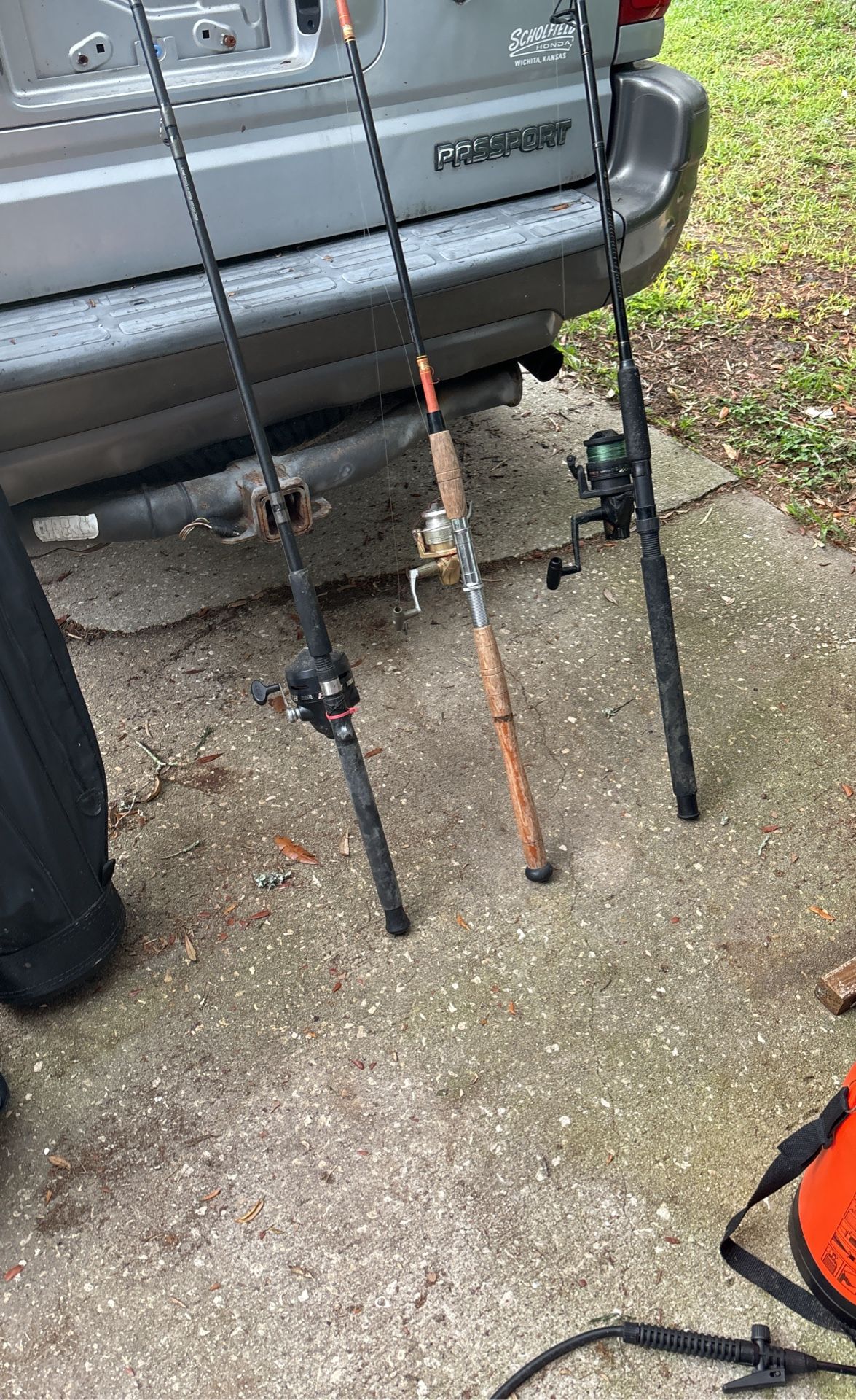 3 Fishing Poles And Reels