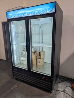 2-Door Glass Front Commercial Refrigerator – 53"W x 83"H x 32"D – $1,200