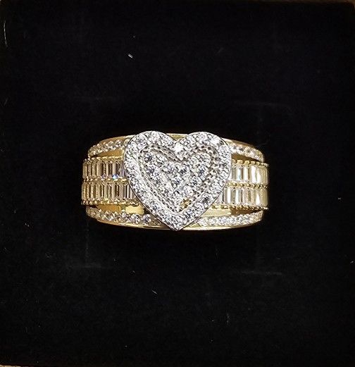 10kt Real Gold Heart Shaped Ring