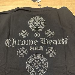 Chrome Hearts Black Shirt Rhinestones 