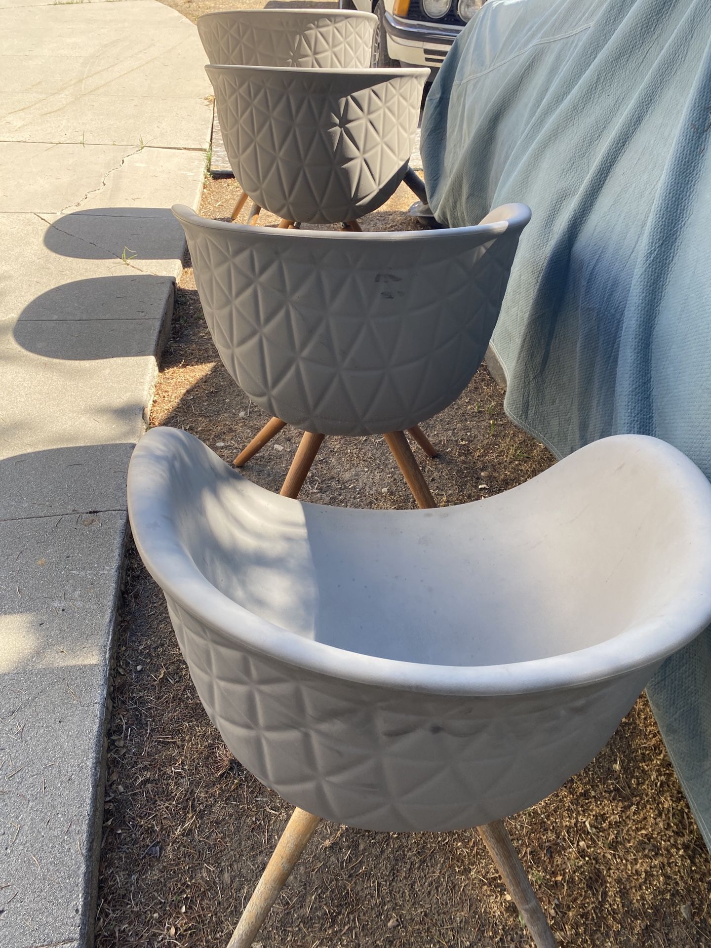 Mid Century Modern Deco Bucket Chairs