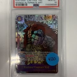 One Piece Eustass  Captain Kid Manga Prb-01 PSA 10