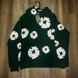 Green Denim Tear Hoodie