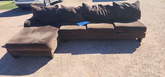 Free Brown Microfiber Sectional Sofa