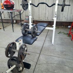 Weight Bench And Weight Set