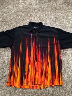 Flame button up shirt