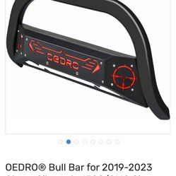 OEDRO® Bull Bar for 2019-2023 Chevy Silverado 1500/GMC Sierra 1500, Truck Brush Guard w/ Grille Skid Plate Light Mount
