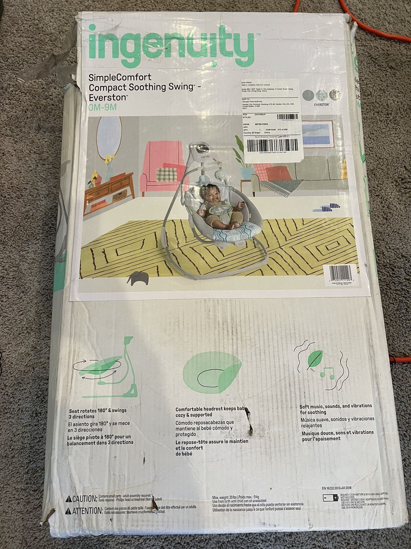 Ingenuity Simple Comfort Compact Soothing Swing Everston