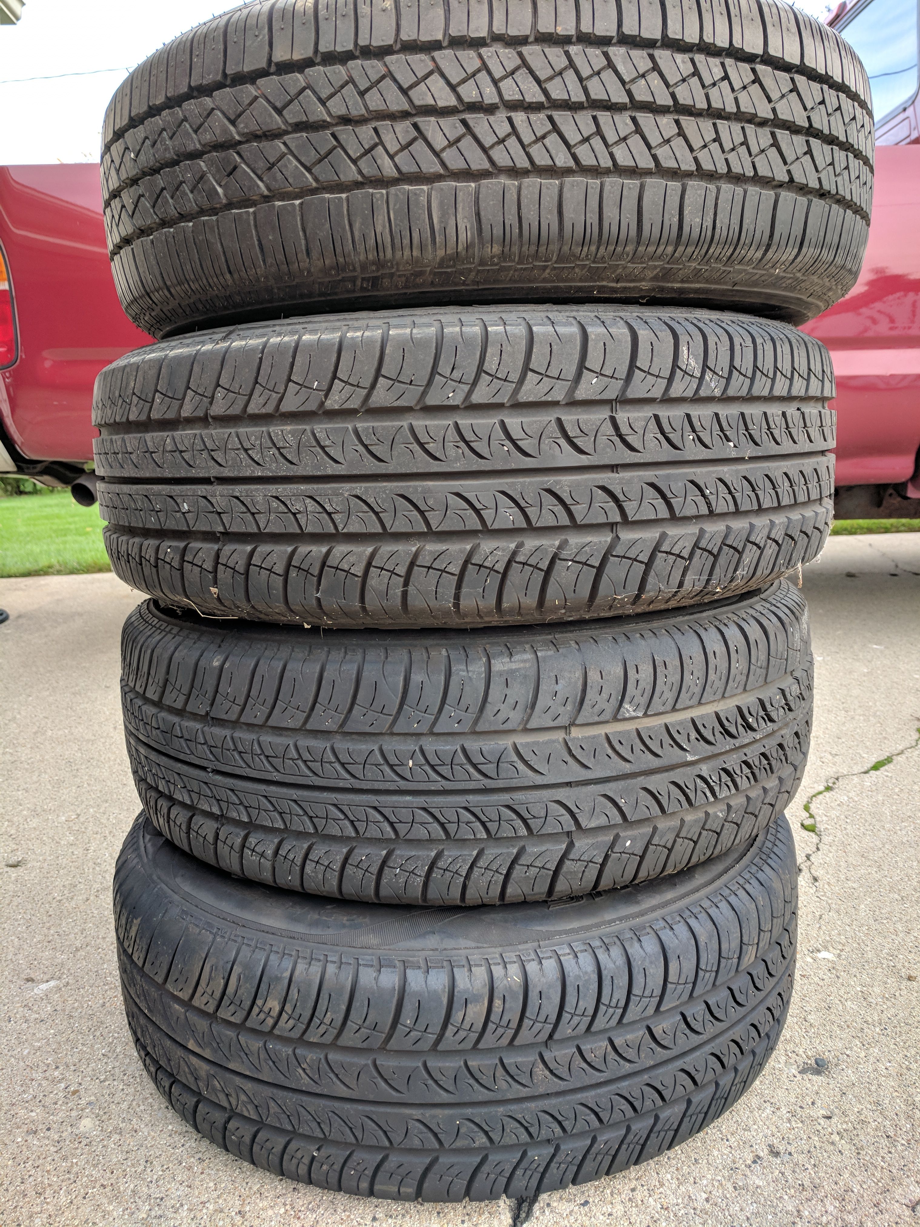 195/70 R14 Tires with Rims and Hubs